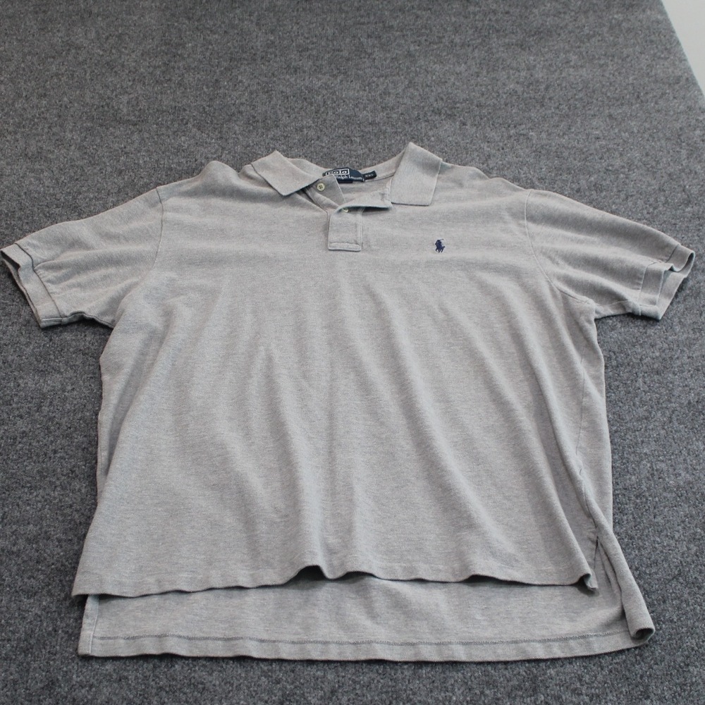 Polo Ralph Lauren Mens Gray Short Sleeve Polo Shirt Big Tall XXL Logo